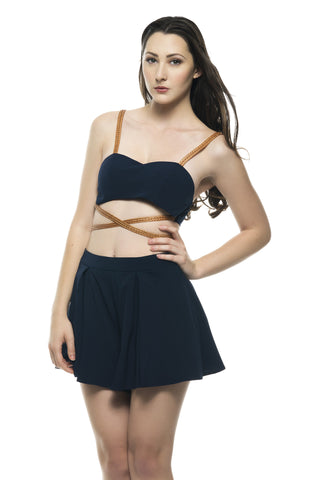 Designer inexpensive online boutique for women - Naughty Grl Strappy & Sexy Two Piece Dress - Navy - NaughtyGrl