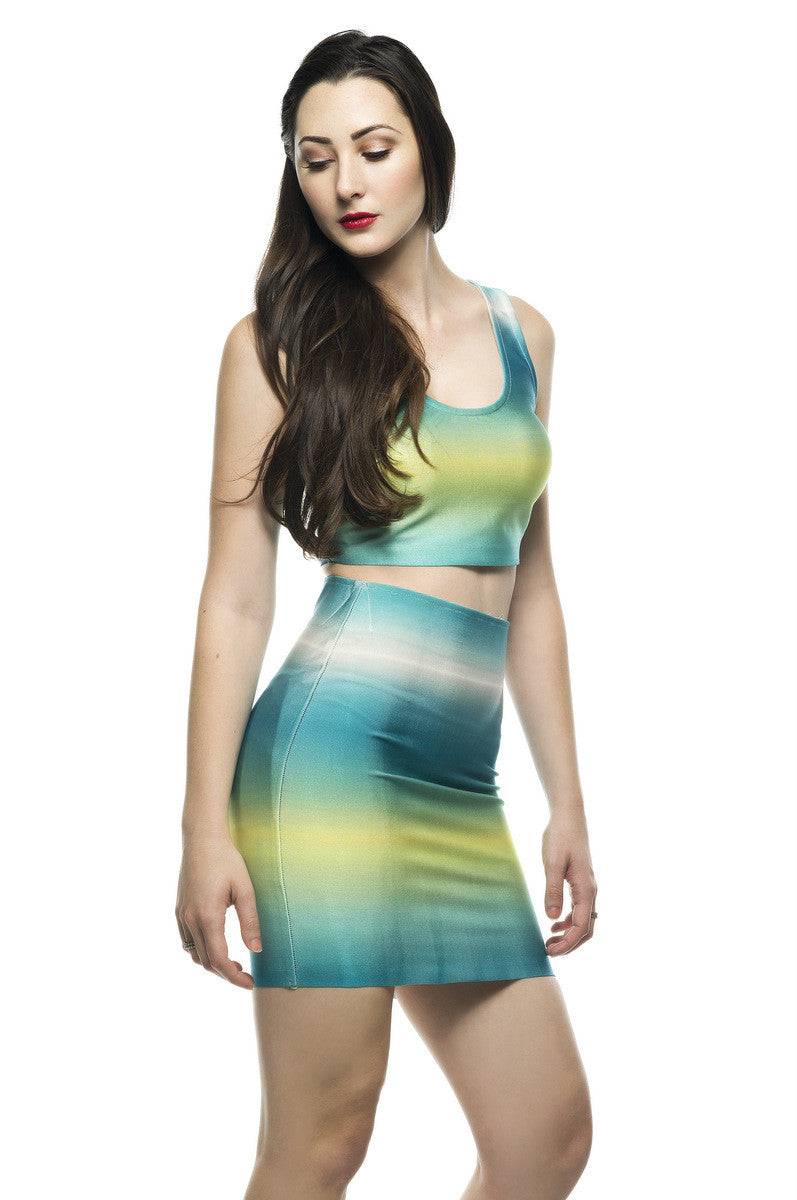 Hats Off Ombre Print Bandage 2 Piece Set Hats Off Ombre Print Bandage 2 Piece Set - NaughtyGrl