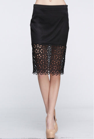 Pretty In Style Satin Strips Pencil Skirt
