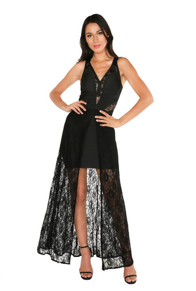 Naughty Grl Elegant Chiffon Maxi Dress - Black - NaughtyGrl