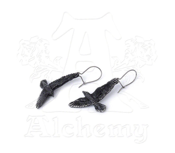 Black Raven Earrings - NaughtyGrl