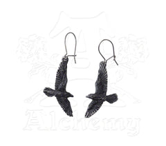 Black Raven Earrings - NaughtyGrl