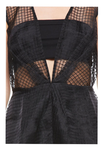 Naughty Grl Organza Sheer Romper - Black - NaughtyGrl