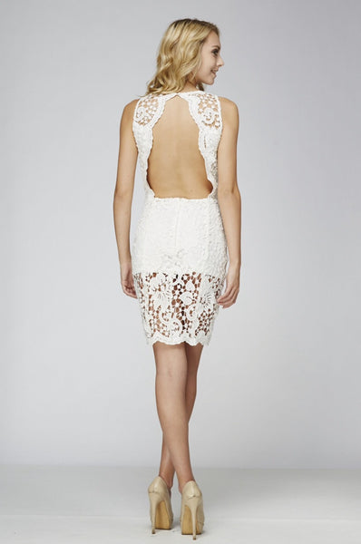 Naughty Grl Delicate Lace Dress - White - NaughtyGrl