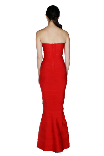 Naughty Grl Elegant Mermaid Tube Bandage Maxi Dress - Red - NaughtyGrl