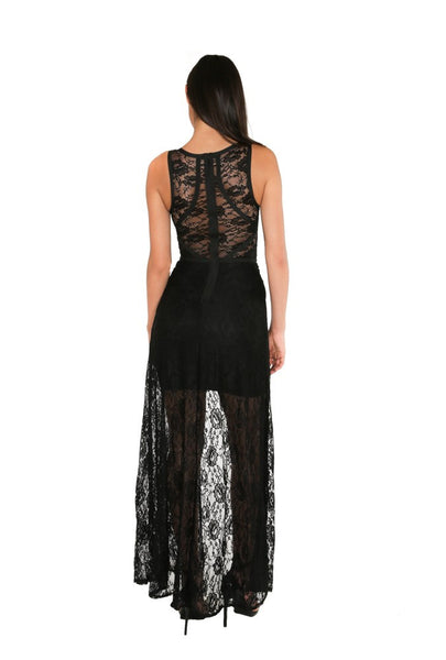Naughty Grl Elegant Chiffon Maxi Dress - Black - NaughtyGrl