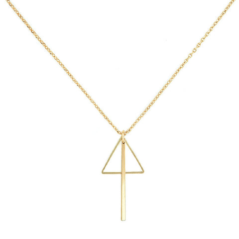Designer inexpensive online boutique for women - Triangle And Bar Combo Necklace - NaughtyGrl