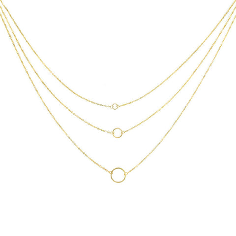 Gold Hammered Disks Chain