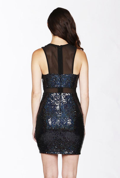 Naughty Grl Flirty Double Sequin Dress - Black - NaughtyGrl