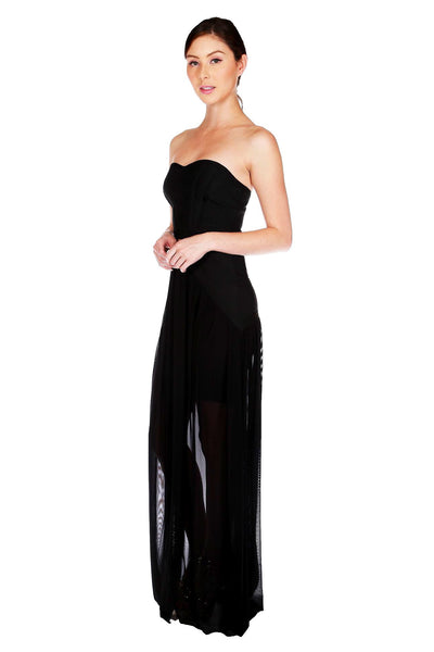 Naughty Grl Sweetheart Two Piece Maxi Dress - Black - NaughtyGrl