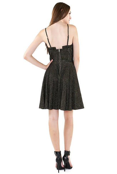 Naughty Grl Fit & Flare Cocktail Dress - Black & Gold - NaughtyGrl