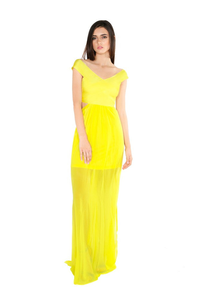 Naughty Grl Spring Maxi Dress - Lemon Naughty Grl Spring Maxi Dress - Lemon - NaughtyGrl