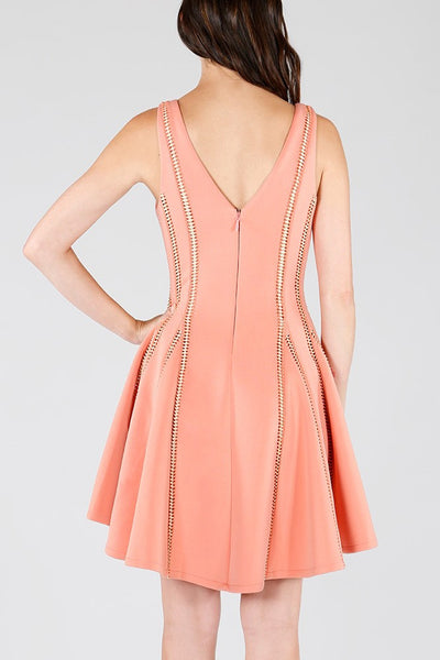 Naughty Grl Fit & Flare Party Dress - Peach - NaughtyGrl