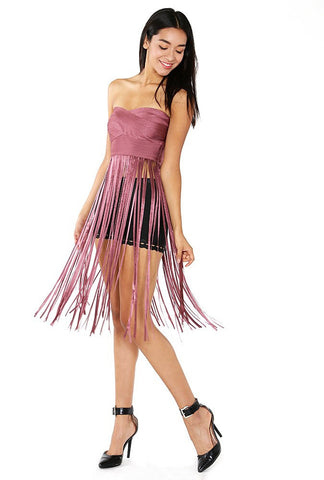 Naughty Grl Elegant & Strappy Bodycon Dress - Blush
