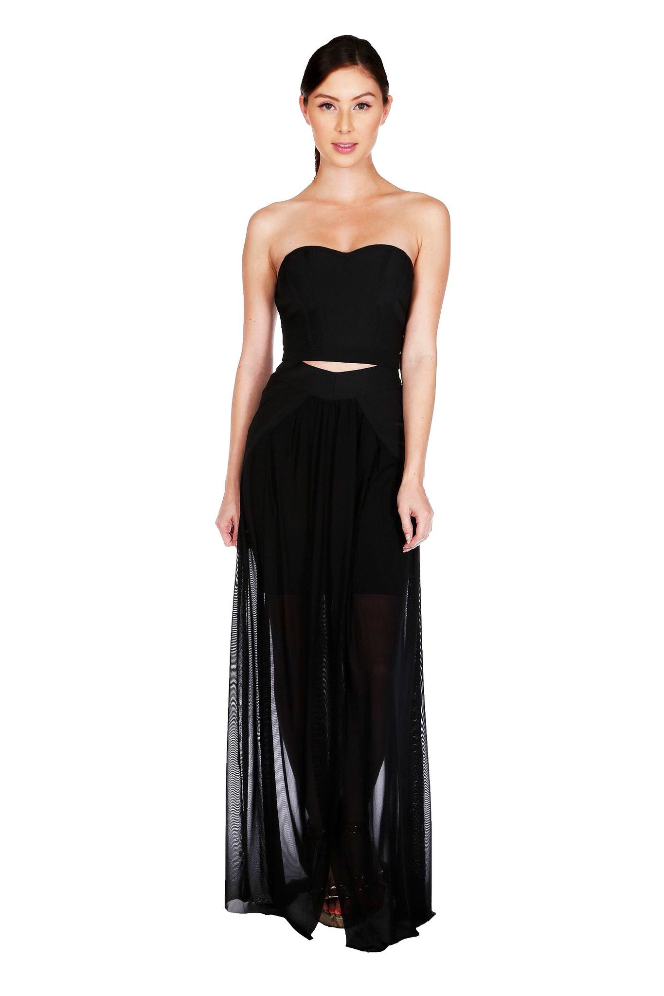 Naughty Grl Sweetheart Two Piece Maxi Dress - Black Naughty Grl Sweetheart Two Piece Maxi Dress - Black - NaughtyGrl