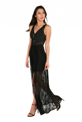Designer inexpensive online boutique for women - Naughty Grl Elegant Chiffon Maxi Dress - Black
