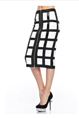 Pretty In Style Satin Strips Pencil Skirt - NaughtyGrl