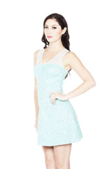 Naughty Grl Fit & Flare Sequin Party Dress - Mint - NaughtyGrl