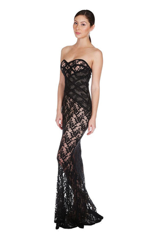 Designer inexpensive online boutique for women - Naughty Grl Evening Lace Maxi Dress - Black