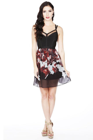Designer inexpensive online boutique for women - Naughty Grl Chiffon Fit & Flare Dress - Black - NaughtyGrl