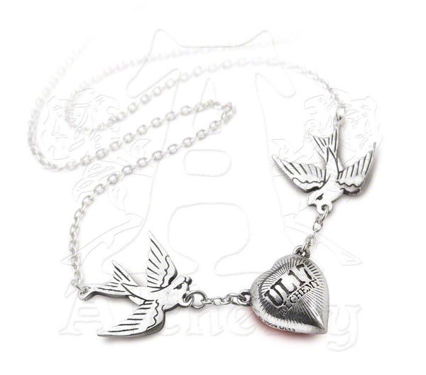 Swallow Heart Necklace - NaughtyGrl