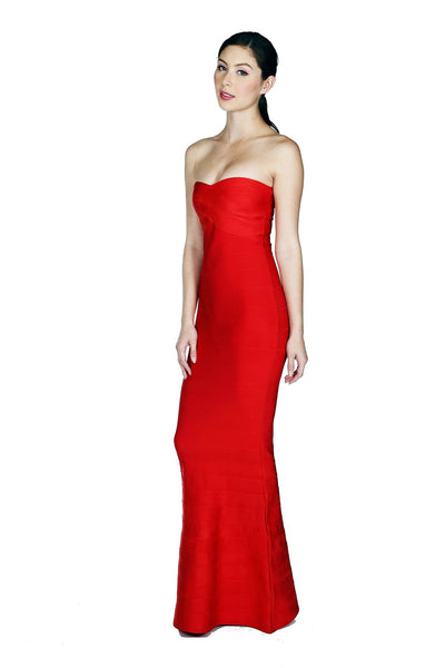 Naughty Grl Elegant Mermaid Tube Bandage Maxi Dress - Red - NaughtyGrl