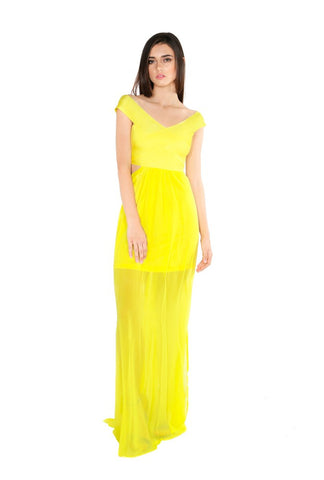 Naughty Grl Galmorous Two Piece Lace Dress - Lemon